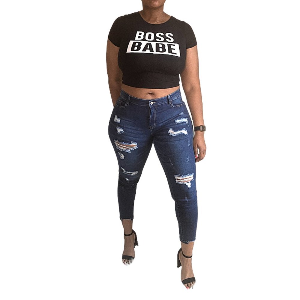 Boss babe- Crop Top Tee